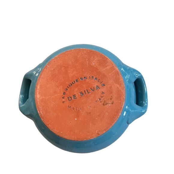 De Silva Terre D’Umbria Handmade Terracotta Bowl Made in Italy Teal - Picture 3 of 3